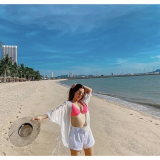 Áo Kimono Vạt Nơ (Trắng/Đen)