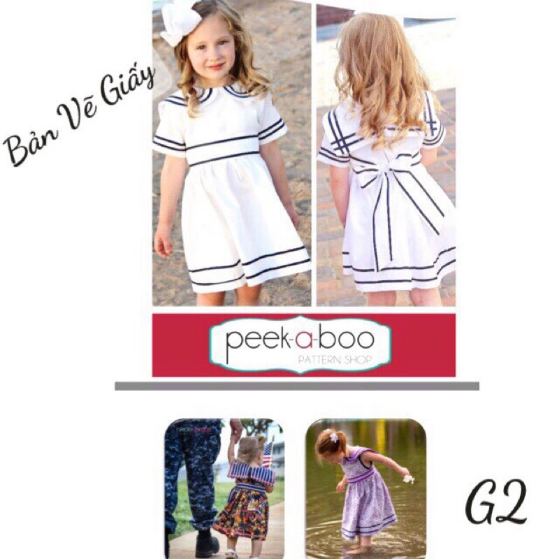 BẢN VẼ RẬP GIẤY (G2) TỰ MAY ĐẦM BÉ GÁI (Size 3tháng -12tuổi)