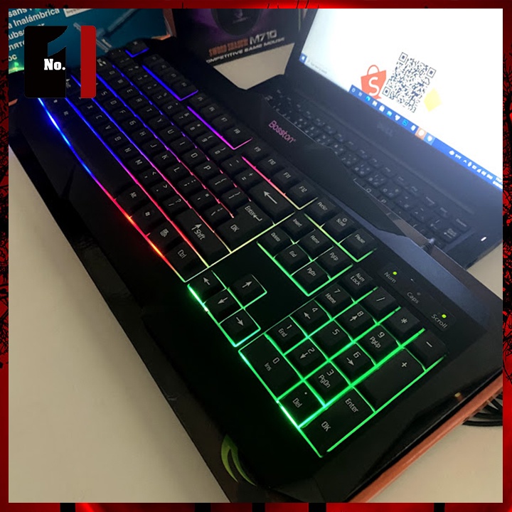 Bàn Phím Giả Cơ Gaming Máy Vi Tính Bosston X19 Led RGB Bàn Phím Dây Game Thủ Chuyên Game Laptop Pc