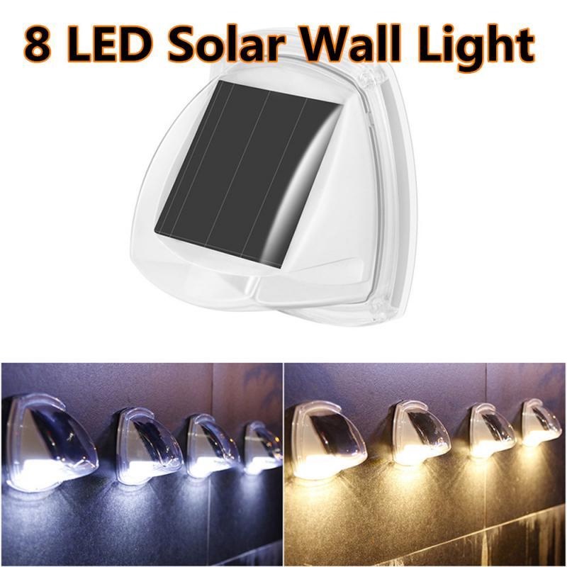 Đèn LED 8 bóng IP65 gắn tường sử dụng năng lượng mặt trời chống thấm nước siêu sáng