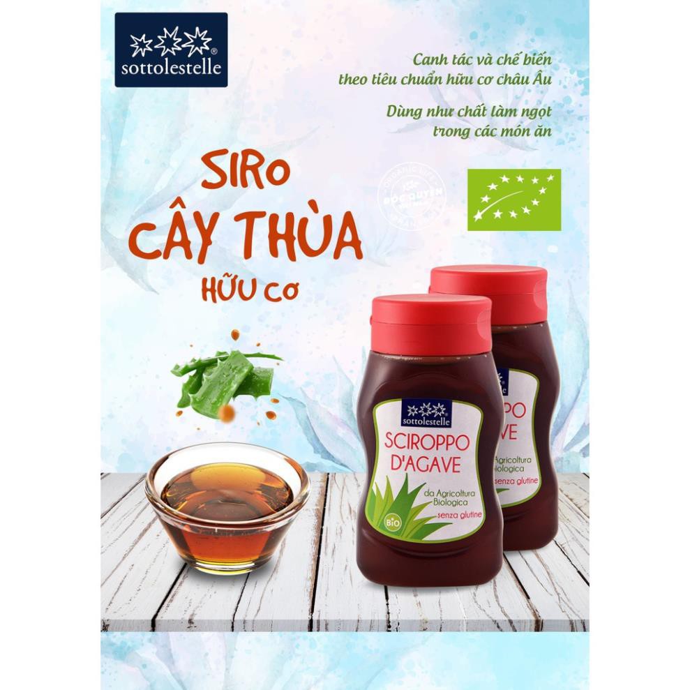 Siro Agave (Mật cây thùa) hữu cơ Sottolestelle 380g