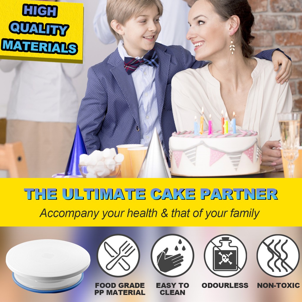 Bàn Nhựa Xoay ANAEAT Chống Trượt Dùng Trang Trí Bánh Kem Tròn DIY