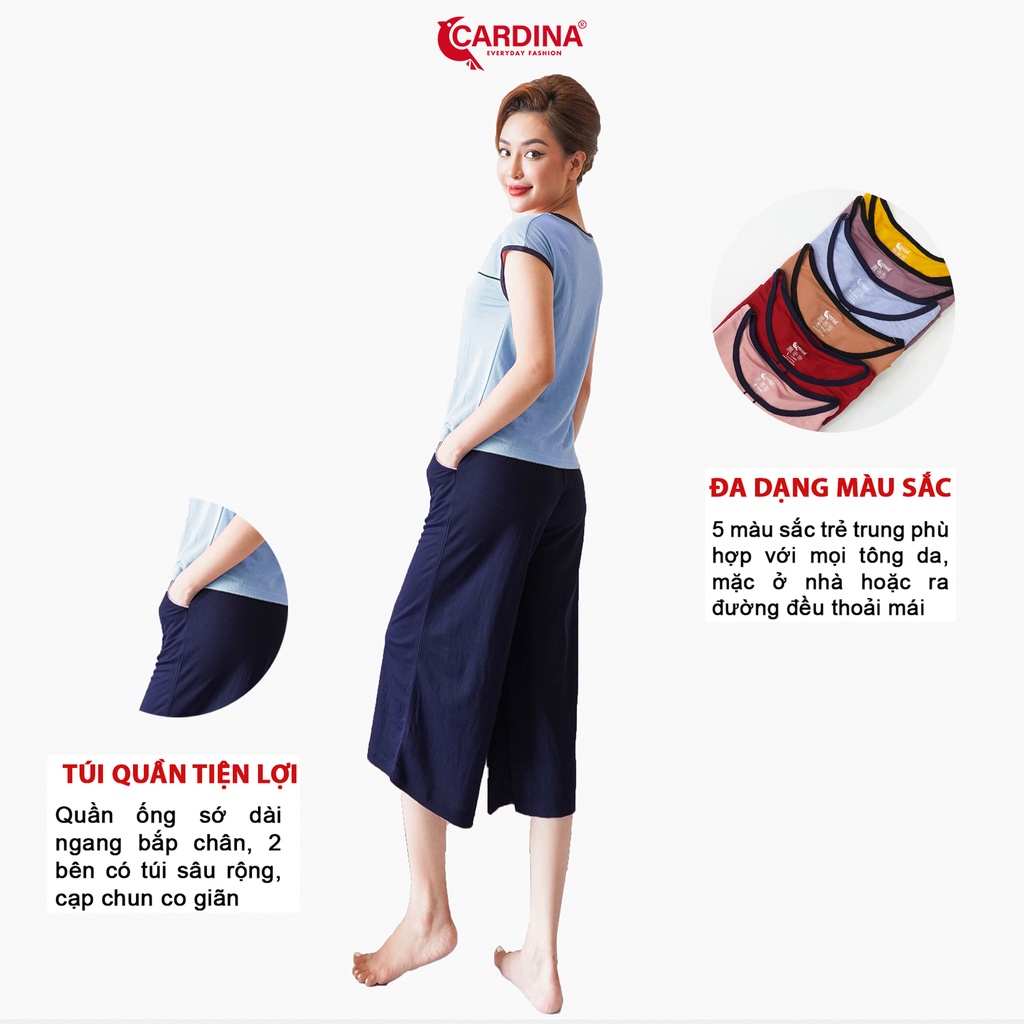 Đồ Bộ Nữ 𝐂𝐀𝐑𝐃𝐈𝐍𝐀 Chất Cotton Nhật Cao Cấp Quần Ông Sớ Áo Cộc Tay Thoáng Mát DN2
