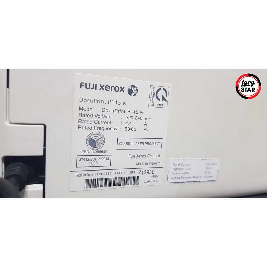 MÁY IN WIFI TRẮNG ĐEN FUJI XEROX P115W (MỚI 90%) -IN ĐƠN CHỨC NĂNG - KHỔ GIẤY A4