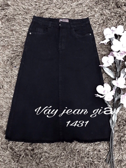 Nhập WAMS8 giảm 15%_ [CÒN ĐEN] Chân váy jean dài co dãn mạnh xẻ tà sau (ảnh thật) | BigBuy360 - bigbuy360.vn