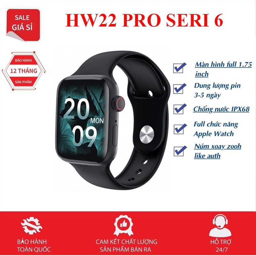 Đồng Hồ Thông Minh HW22 Pro Full Màn Hình / Thay Ảnh Nền / Sạc Không Dây / Nghe Gọi Điện Thoại / Chống Nước IP67