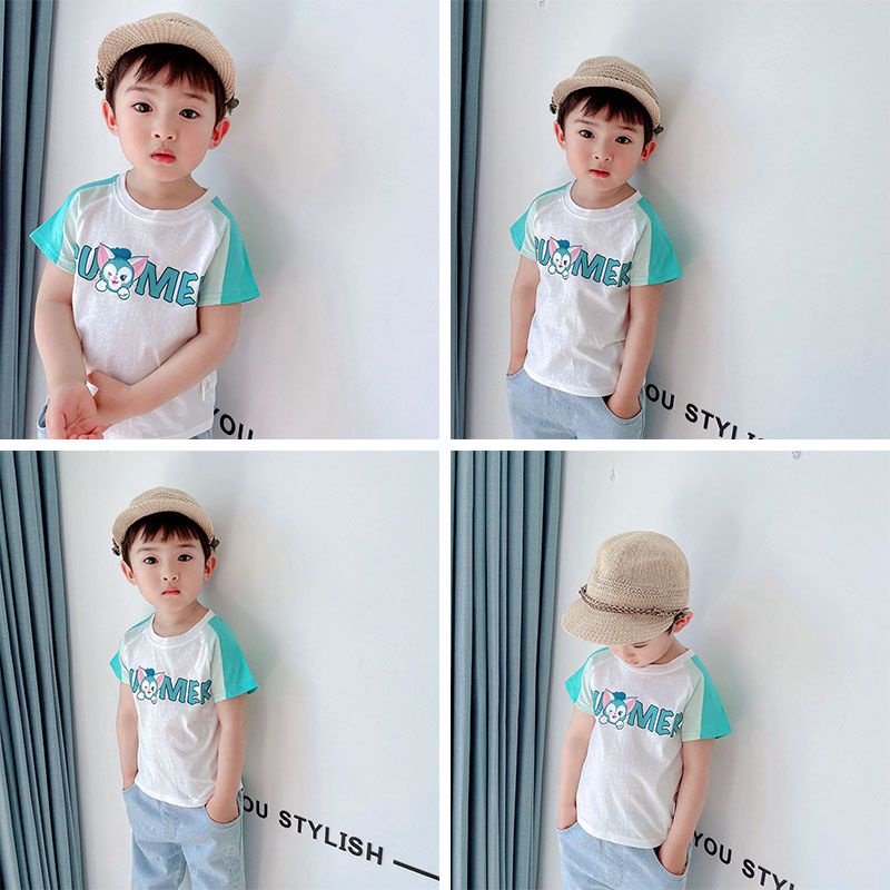 Áo Thun Tay Ngắn Cổ Tròn Thời Trang Mùa Hè Sành Điệu Cho Bé