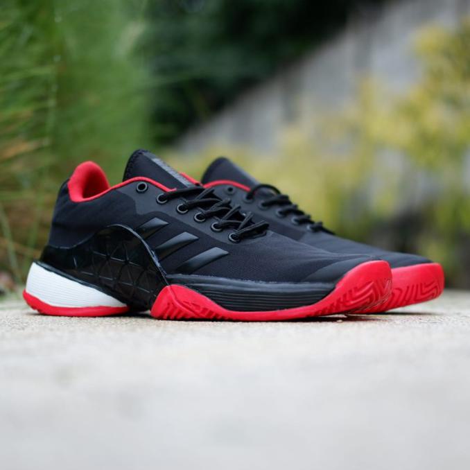 Giày Tennis Adidas baricade nguyên bản - đen đỏ, 40