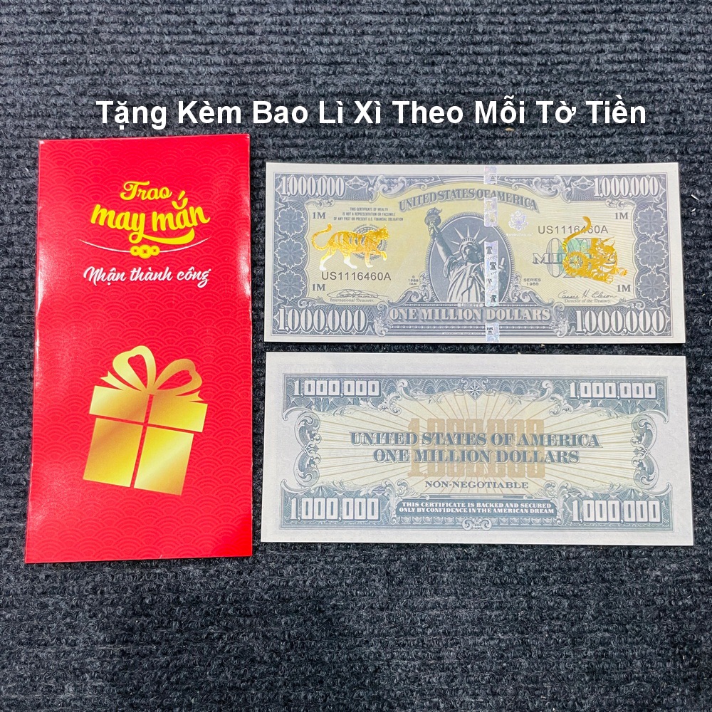 Tiền lì xì 1 Triệu USD mạ vàng 12 con giáp ý nghĩa phong thủy - tặng kèm bao lì xì