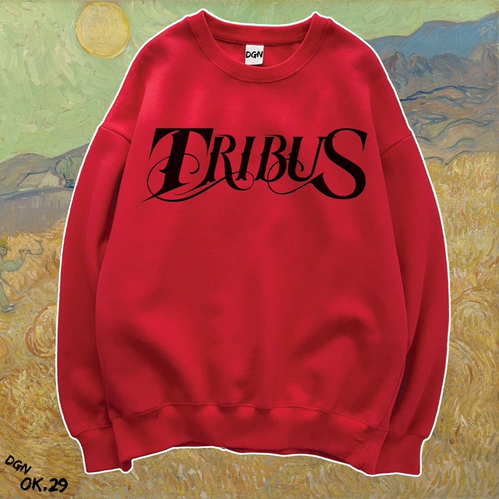 Sweater màu đỏ , chữ đơn giản TRIBUS (OK.29)