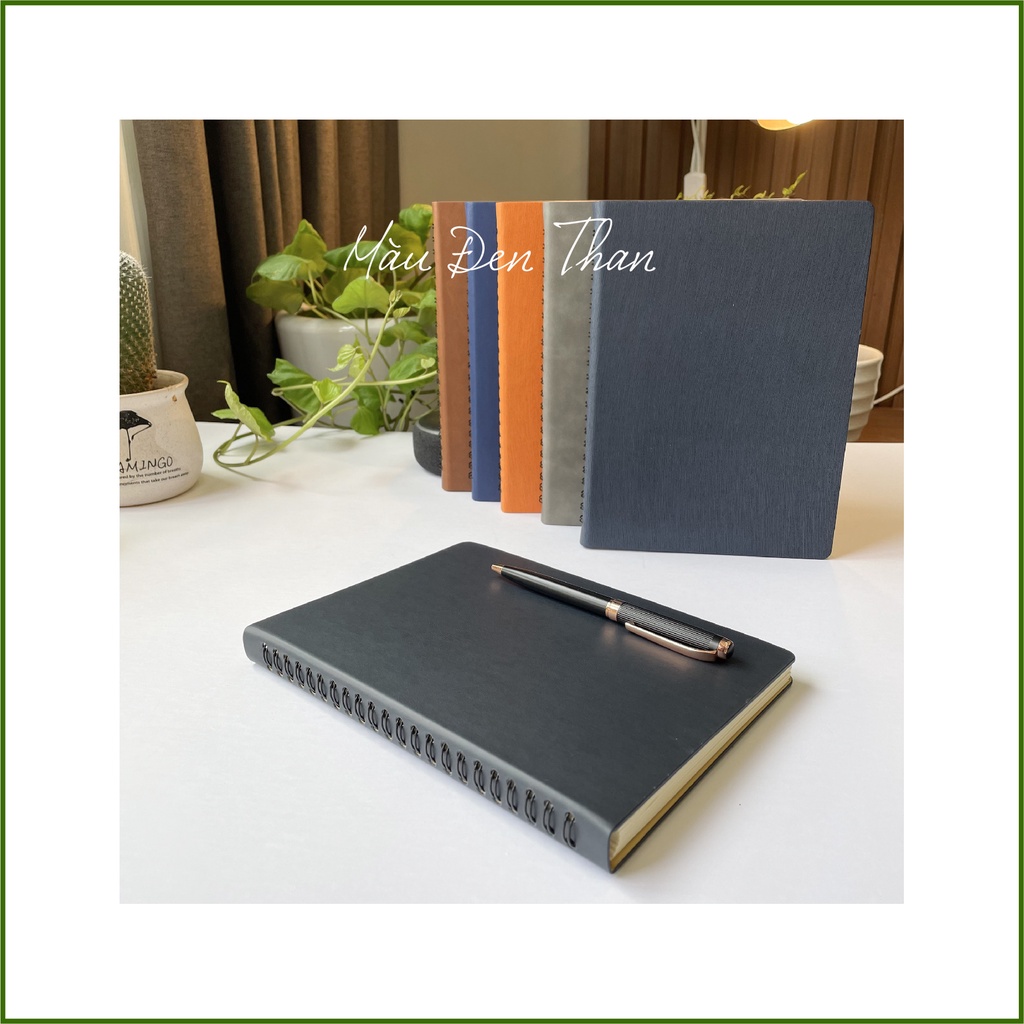 Nhập  Giảm ngay10K Đơn 80K - Sổ Tay Lò Xo Da - Bìa Trơn Mịn - Chống Thấm Nước