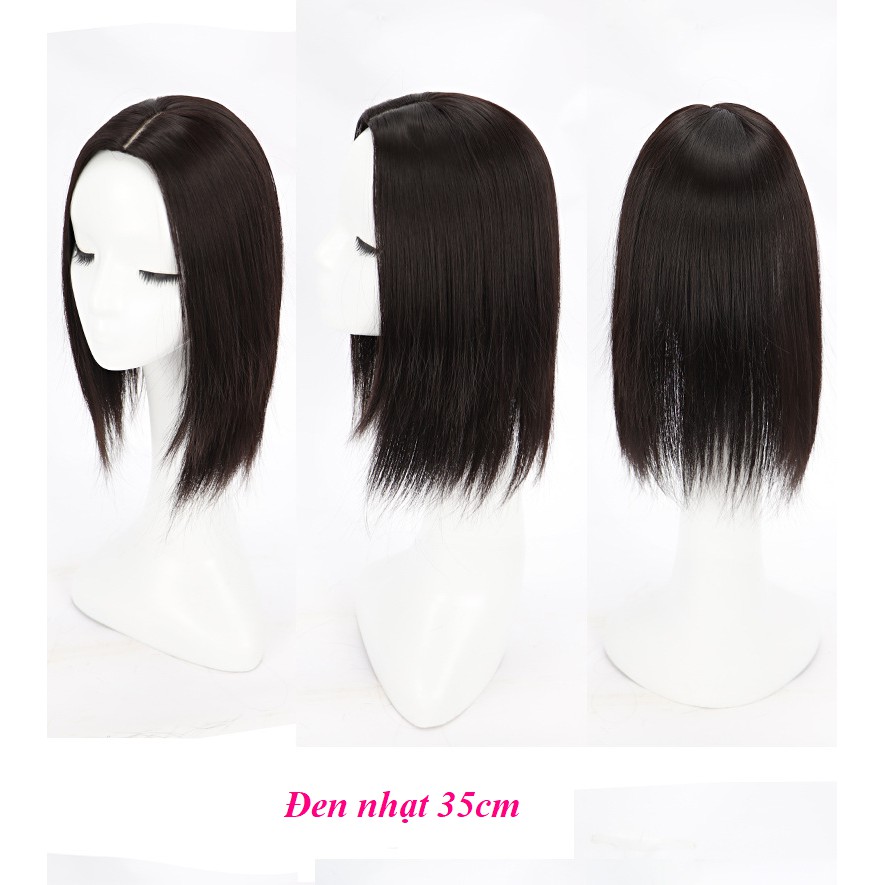 Tóc giả kẹp 3D thẳng che hói, tóc bạc làm dày tóc 35cm/55cm