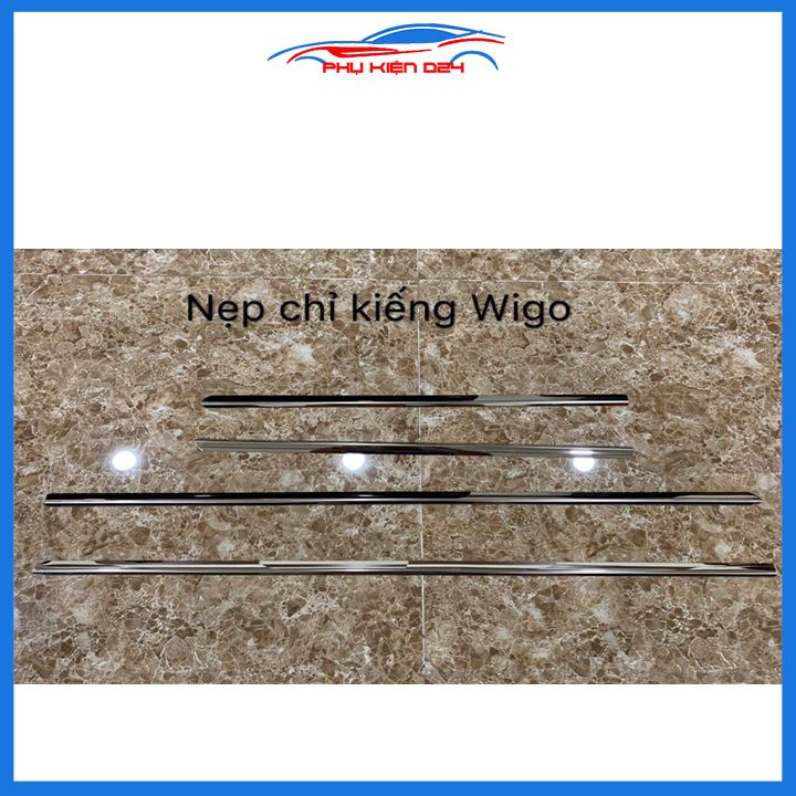 Bộ nẹp viền chân kính inox Toyota Wigo
