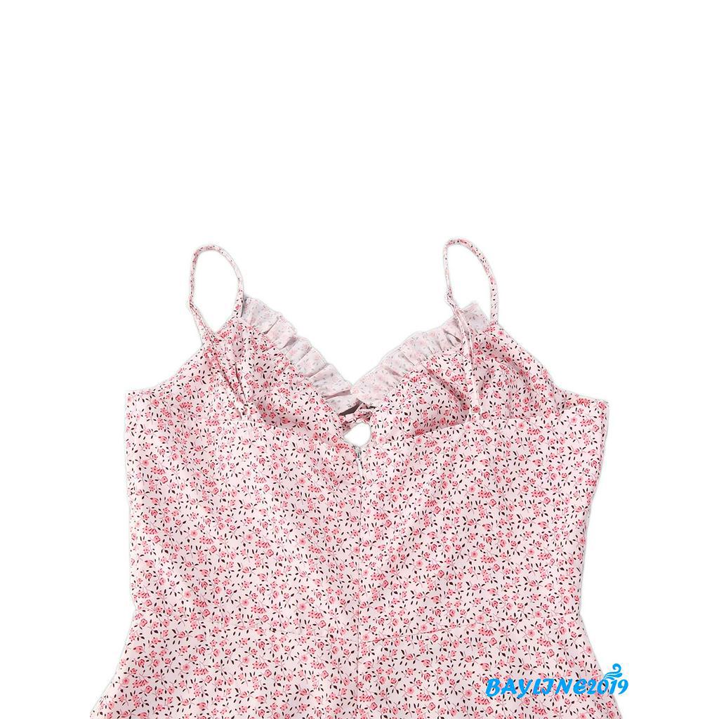 Đầm Hai Dây In Họa Tiết Hoa Quyến Rũ Dành Cho Nữ