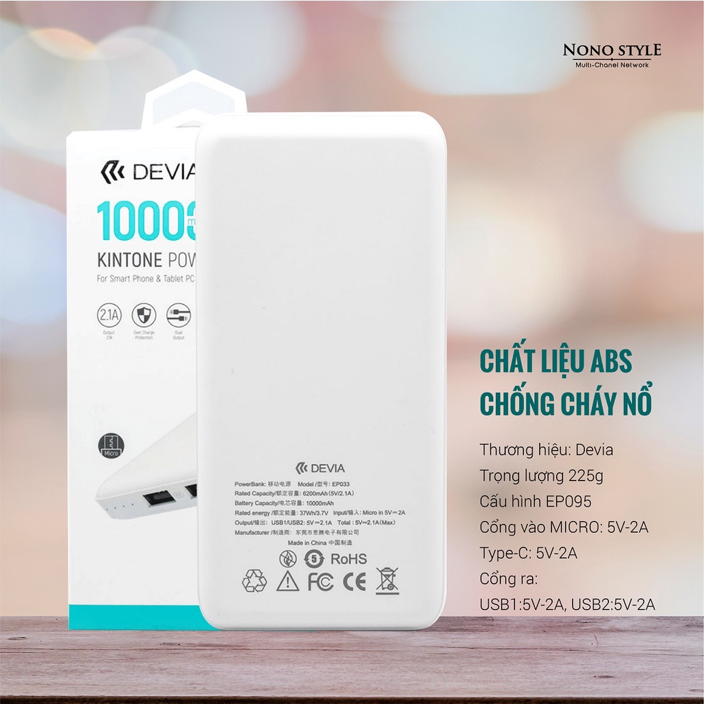 [GIFT] Sạc Pin Dự Phòng Devia 10000 mAh, Bảo Hành 6 Tháng