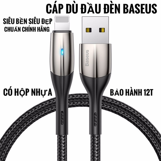 Cáp Dù Đầu Đèn Basues Usb-A To Lightning Chính Hãng