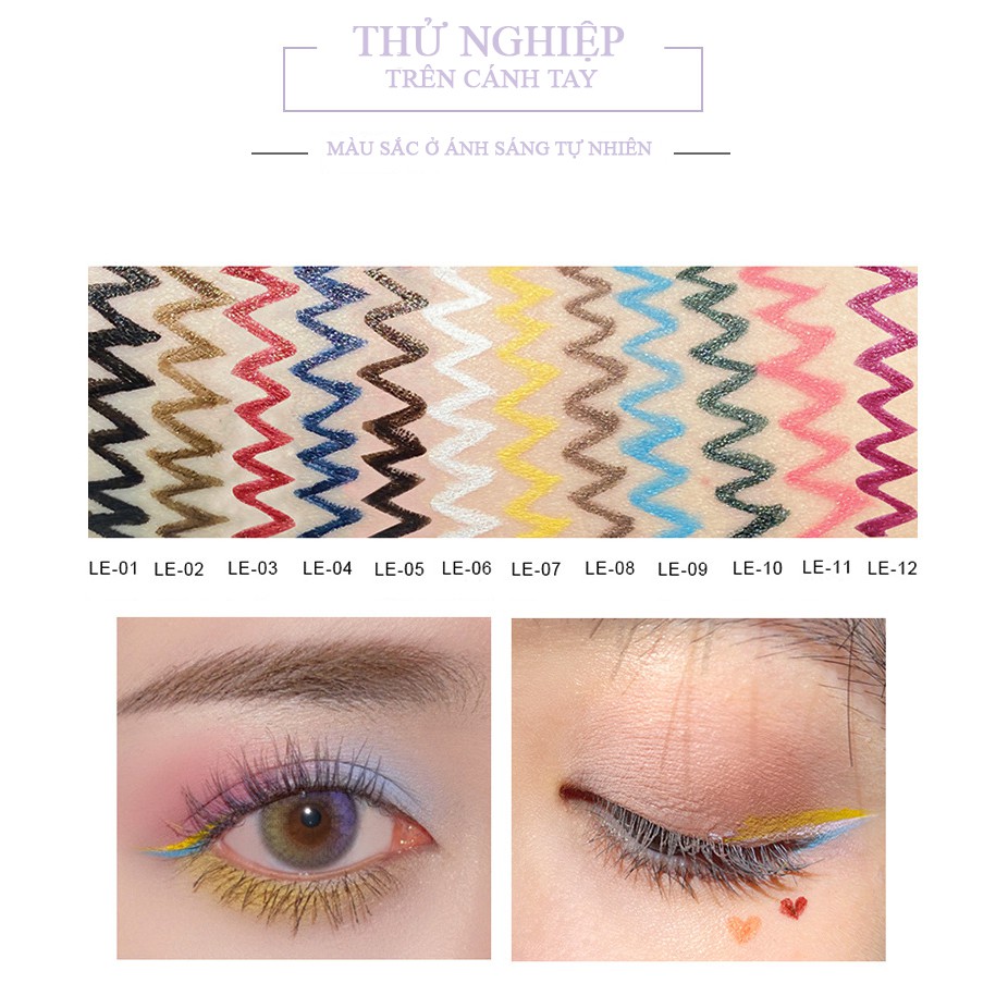 Bút kẻ mắt nước Faicia ❤️FREESHIP❤️ cây kẻ mắt không trôi, bút kẻ lông mày không lem, chì kẻ mắt 12 màu khô nhanh. | BigBuy360 - bigbuy360.vn