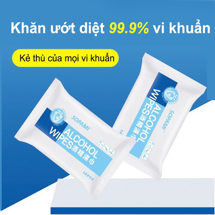 Khăn giấy ướt có cồn alcohol wipes diệt kháng khuẩn đa năng lau bếp