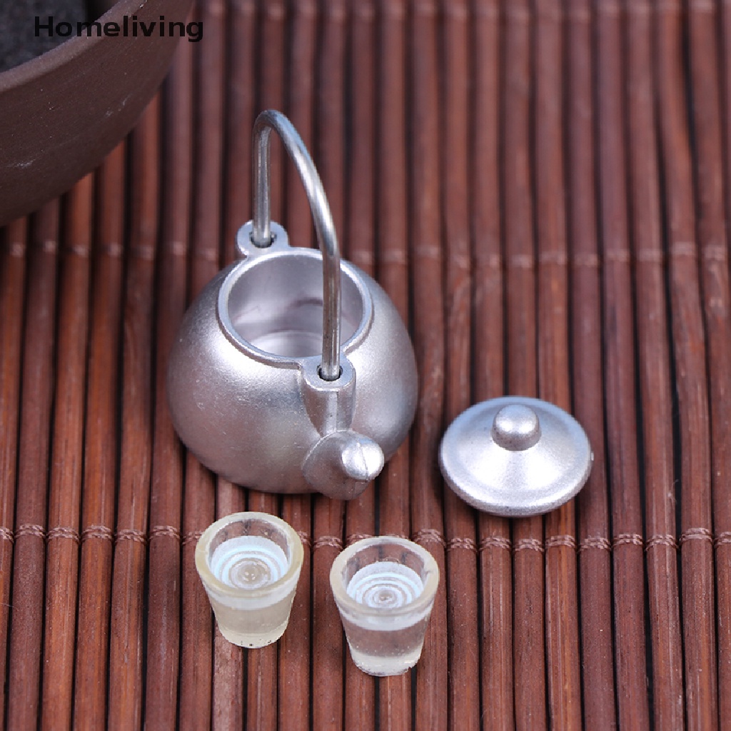 Bộ 3 Mô Hình Ấm Trà Mini Trang Trí Nhà Búp Bê