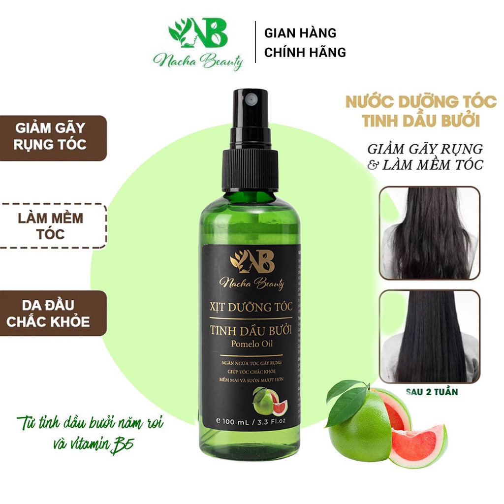 Nước xịt dưỡng tóc tinh dầu vỏ bưởi Pomelo Nachabeauty 100 ml