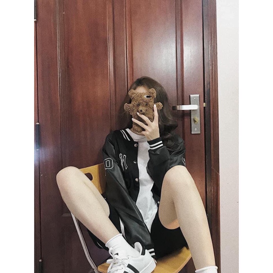 Áo bomber NY bóng chày tay da lộn unisex, áo khoác bóng chày Mophus MB002 | BigBuy360 - bigbuy360.vn