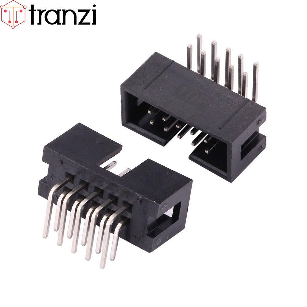 Giắc cắm header 2.54mm IDE IDC DC3 2x5P chân cắm cong đen - túi 10 cái