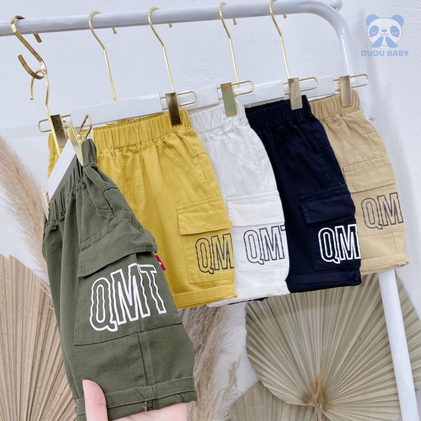 Quần đùi bé trai Dudu baby quần lửng kaki túi hộp cao cấp cho bé trai từ 8-20kg chất kaki mềm co dãn cực đẹp