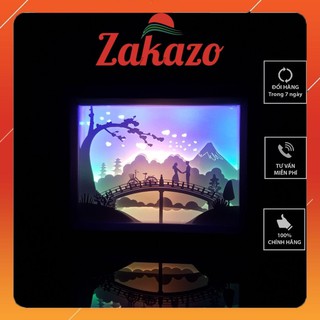 Lightbox kirigami Đèn ngủ 3D, Tình yêu đôi lứa– Hò hẹn trên cầu, sản xuất thủ công - Chính hãng 𝐙𝐀𝐊𝐀𝐙𝐎