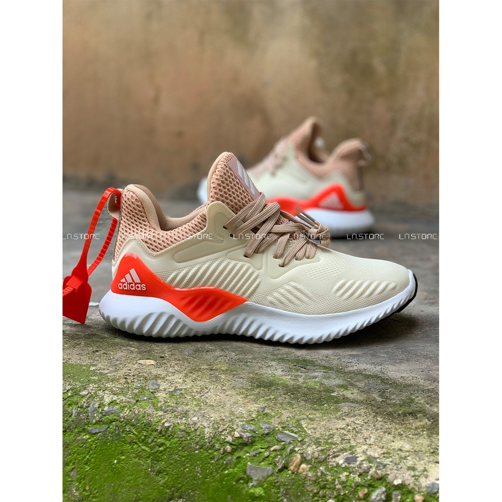 [HÌNH THỰC TẾ]  Giày sneaker Adidas alphabounce beyond màu kem gót cam