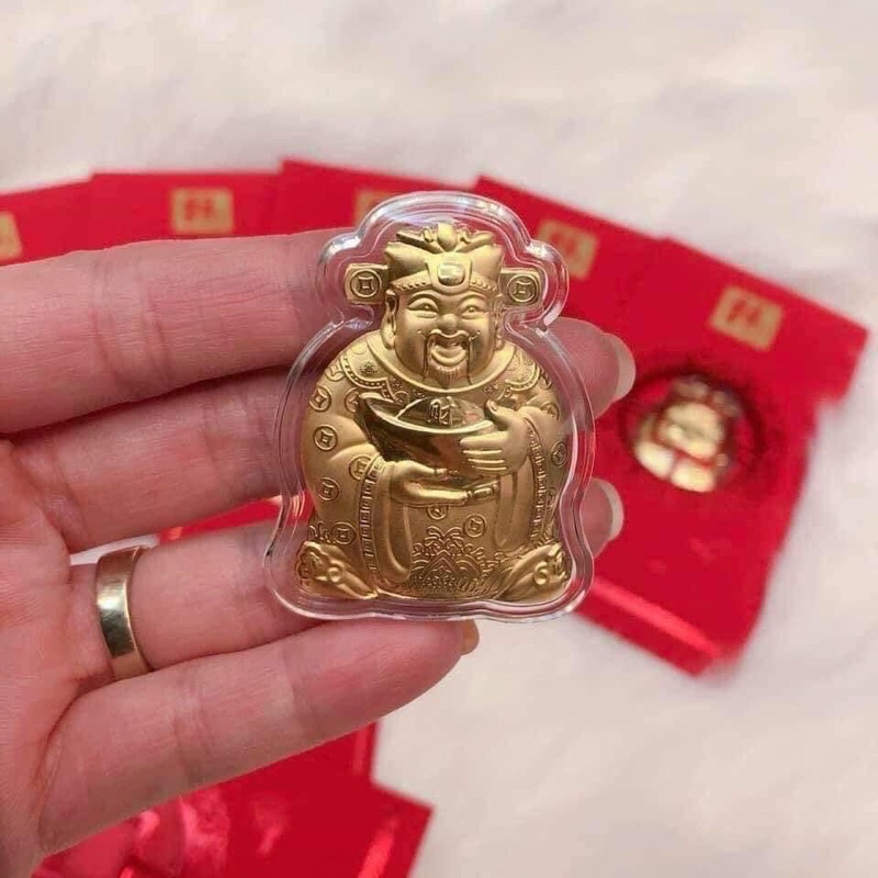 Lì Xì Thần Tài Mạ Vàng 24K May Mắn Rước Tài Lộc Món Quà Ý Nghĩa Tết May Mắn Cho Ngày Vía Thần Tài