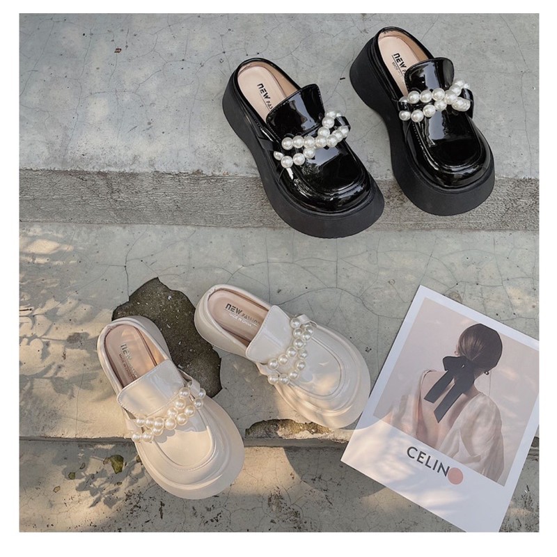 GIÀY OXFORD THẤP CỔ MŨI TRÒN TO GIÀY SỤC ULZZANG có xích đế thấp gót - MTN