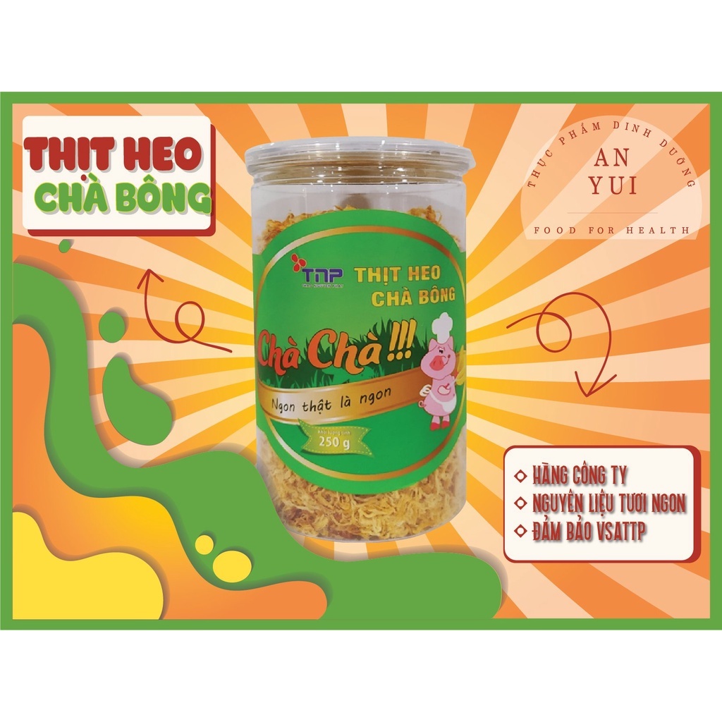CAM KẾT THỊT ĐƯỢC KIỂM DỊCH, Chà Bông Heo Chà Chà Thảo Nguyên Phát TNP HŨ 250g Mua 1 tặng 1 bánh tráng phơi sương dầu