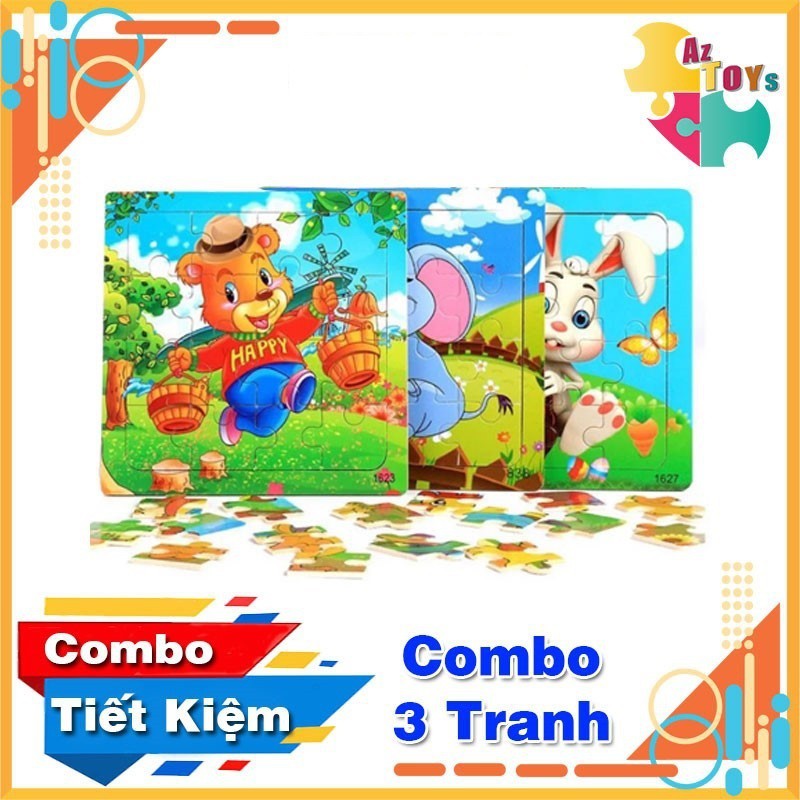 [XẢ KHO + NowShip] Tranh Ghép Hình 16 Mảnh Montessori, Đồ Chơi Gỗ Xếp Hình Tuy Duy Cho Bé - AZTC135