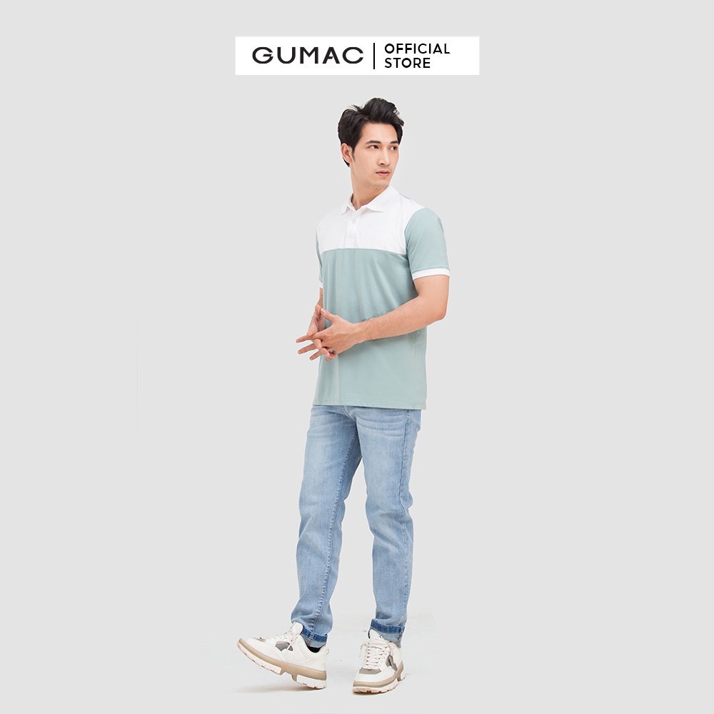 Áo polo nam thời trang GUMAC thiết kế phối màu ATNB551 - chất liệu cotton 2 chiều