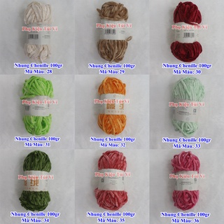 Len nhung Chenille (Mã Màu: 01 - 37)