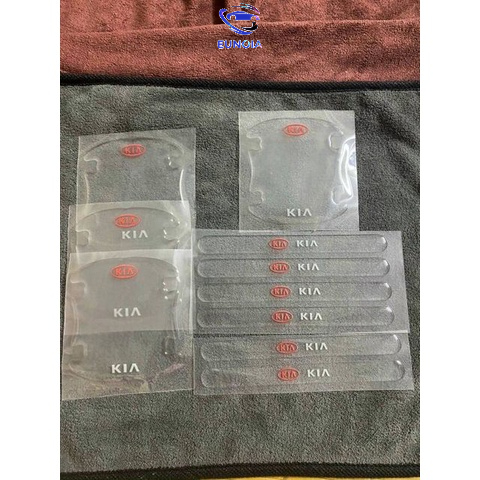 [LOGO KIA MỚI] Bộ 10 Chi Tiết Miếng Dán Silicon Chống Xước Hõm Cửa, Tay Nắm Cửa , Gương Ô Tô Xe Hơi Có Logo Hãng Xe Kia