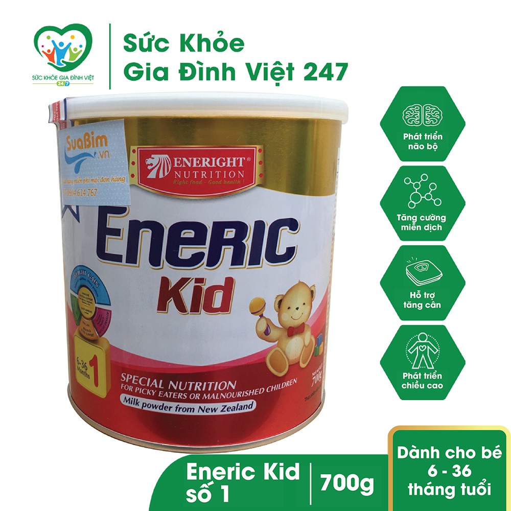 Sữa Eneric Kid số 1 700g - Sản phẩm dinh dưỡng cho trẻ biếng ăn