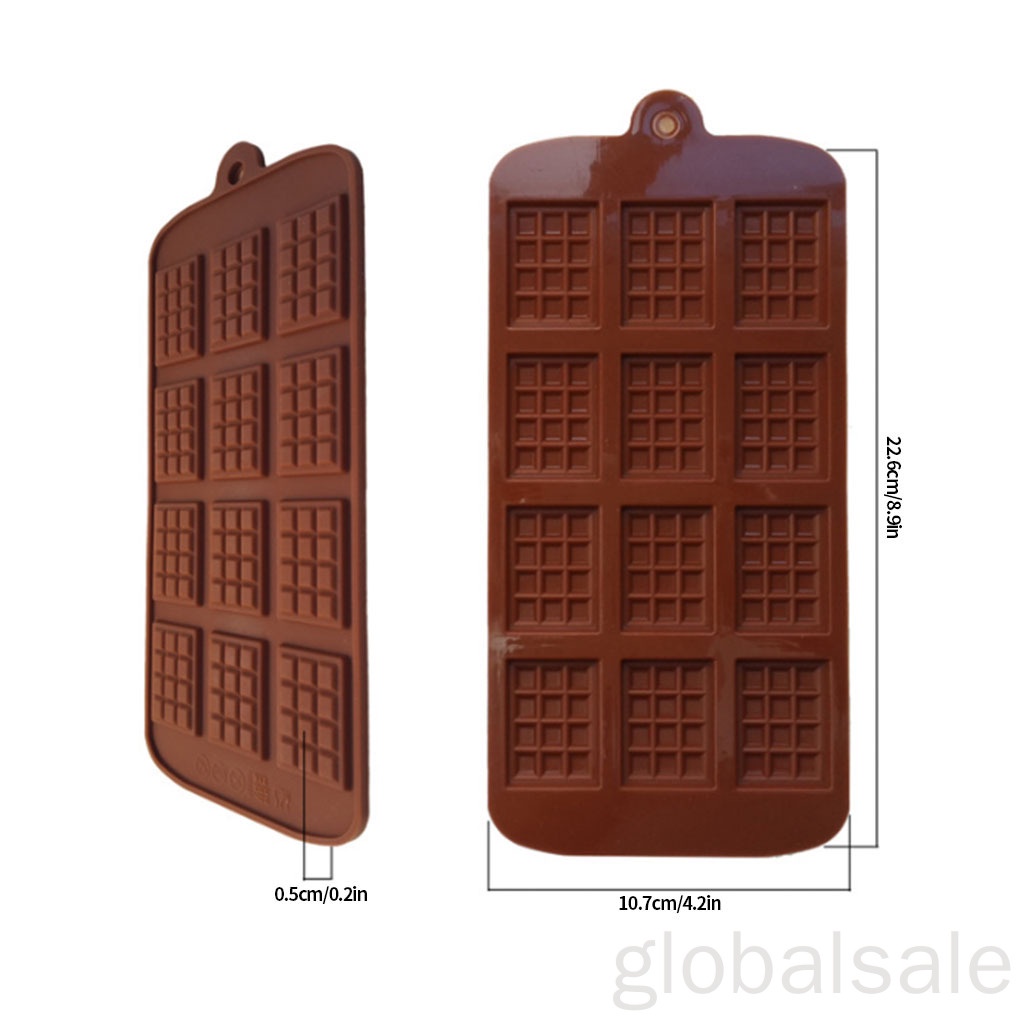 Khuôn silicone 12 ngăn hình chữ nhật mini tái sử dụng tiện lợi