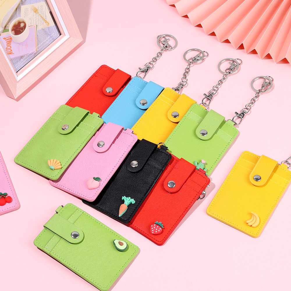 Túi Da PU Đựng Thẻ Đa Năng Có 3 Ngăn In Họa Tiết Hoạt Hình Dễ Thương Cho Bạn Gái