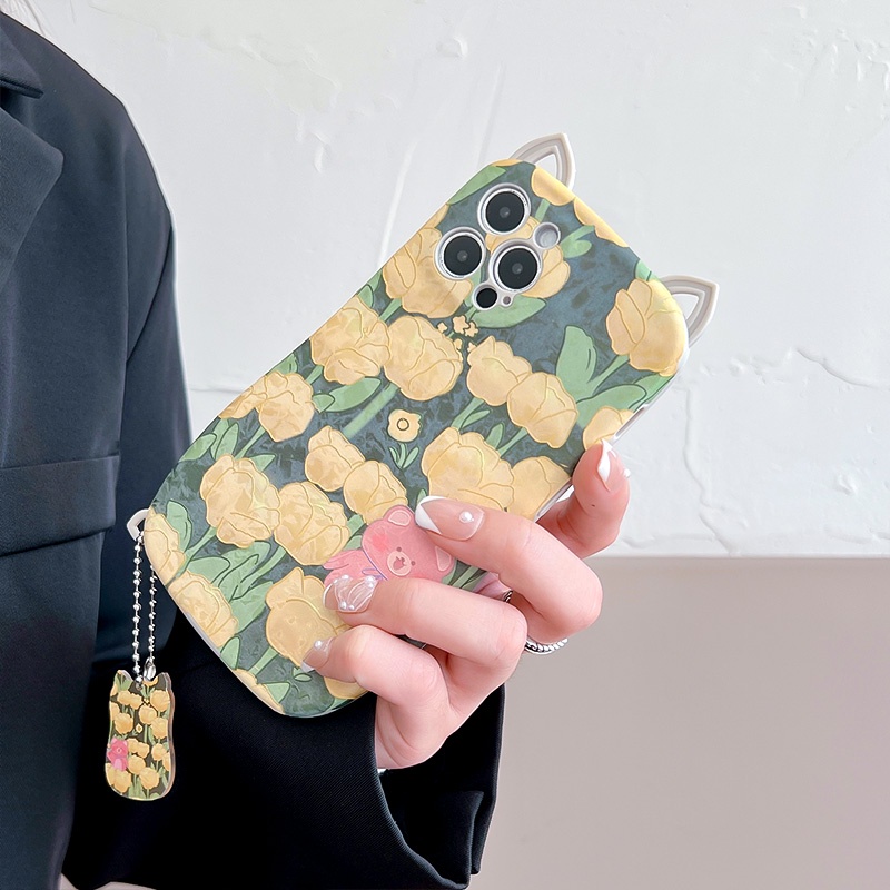 Ốp Điện Thoại TPU Mềm Họa Tiết Bông Hoa 3D Cho iPhone 13 11 12 Pro Max 12Pro 13Pro X XS Max XR 7 8 Plus