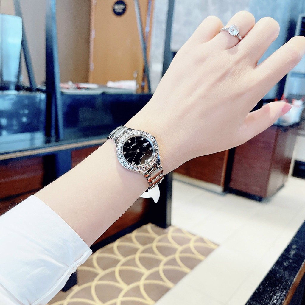 Đồng hồ nữ chính hãng Citizen Eco-drive Silhouettle - Máy Quartz pin năng lượng ánh sáng - Mặt kính cứng