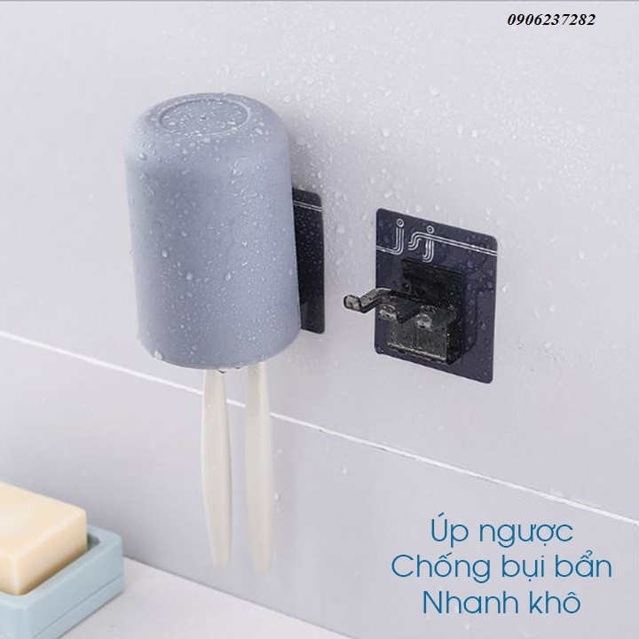 Móc giữ 2 bàn chải dán tường kèm cốc_RE0318