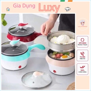 Nồi lẩu mini, Nồi điện đa năng nấu mì siêu tốc tặng kèm giá hấp - Luxy Houseware