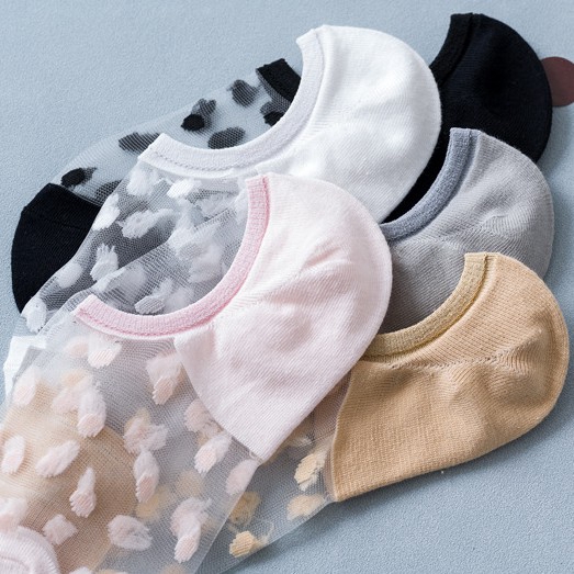 Vớ lưới xuyên thấu CuteByte họa tiết chấm bi thời trang cho nữ