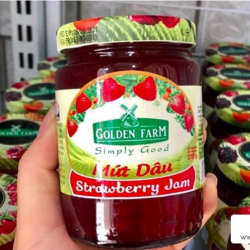 Mứt cam / Mứt dâu Preserves Golden Farm hũ thủy tinh 450g