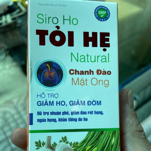 Siro ho tỏi hẹ natural chanh đào mật ong hỗ trợ giảm ho, giảm đờm