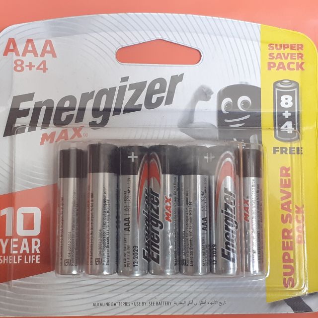 Pin AAA Energizer Alkaline Max - Pin Tiểu E92 Vỉ 12 Viên (MẪU MỚI 2019)