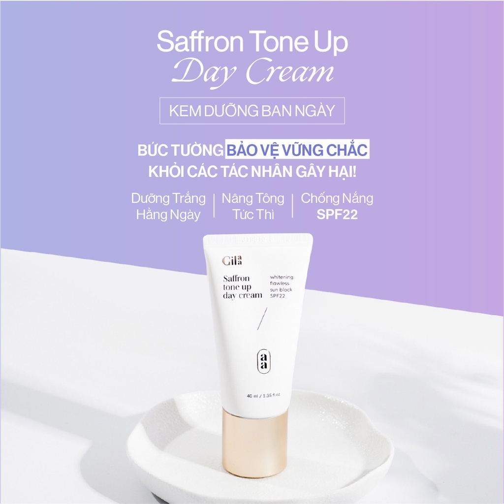 Kem Dưỡng Da Ban Ngày Giúp Nâng Tông Và Chống Nắng Gilaa Saffron Tone Up Day Cream 40ml