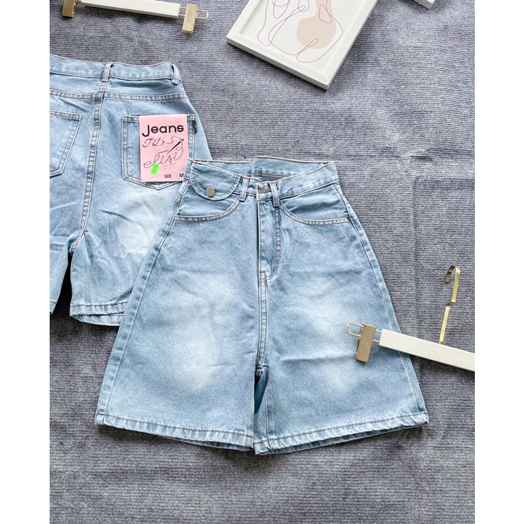 Quần Short Jeans Nữ Cao Cấp Túi Nắp Nhiều Màu Xinh Xắn OHS7061