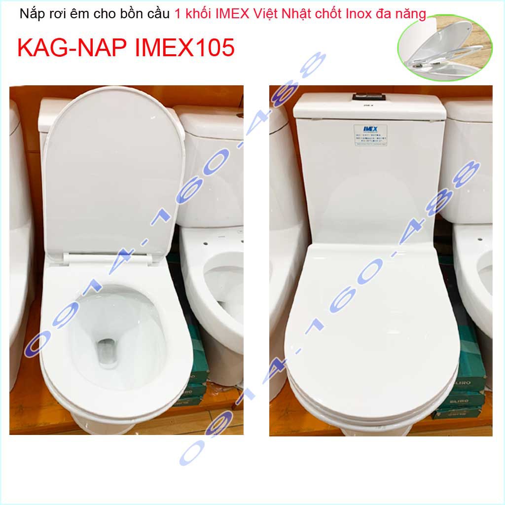 Nắp bồn cầu Imex Việt Nhật KAG-NAP IMEX105, nắp đậy bồn cầu cao cấp  rơi êm cầu Imex